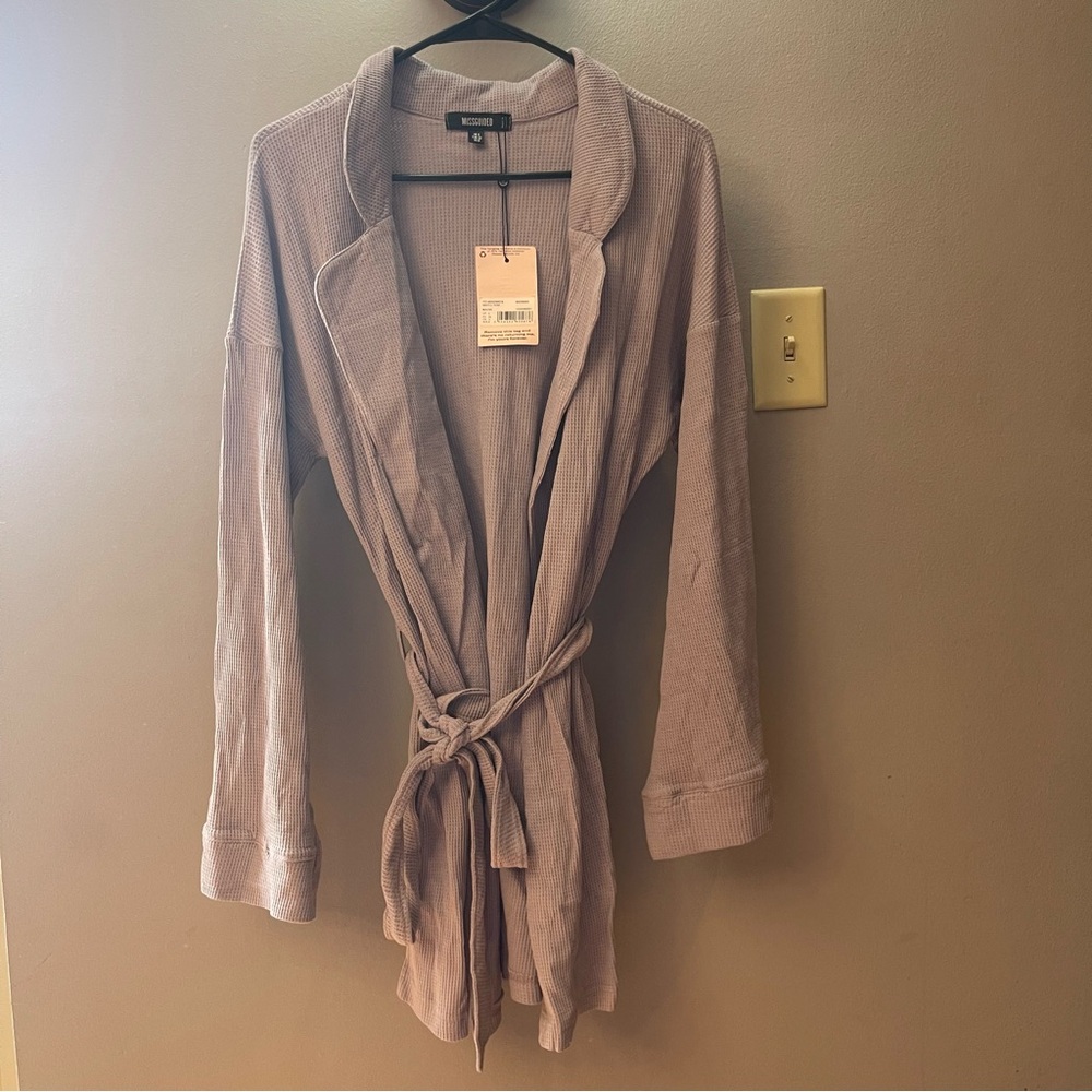 NWT missguided waffle knit robe women’s XS